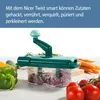 A kitchen gadget for chopping vegetables, surrounded by fresh produce. Produktbild-Vorschau