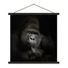 MuchoWow® Textilposter Gorilla - Affe - Tiere - Schwarz und Produktbild-Vorschau 1