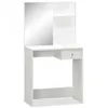 vidaXL Toaletní stolek Dřevěný materiál 75x40x141 cm Bílý Náhled obrázku produktu 1