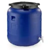 A blue plastic barrel with a black lid and a white spigot. Náhled obrázku produktu