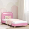 vidaXL Kinderbettgestell mit Kopfteil Rosa 90 x 200 cm Produktbild-Vorschau 2