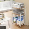 Stołek pod drukarkę COSTWAY na kółkach, 3-poziomowy stojak Podgląd zdjęcia produktu 8