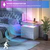 LVSOMT Modern weißer Nachttisch mit integrierter Produktbild-Vorschau 7