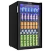 A black EUHOMY beverage refrigerator filled with cans of drinks. Produktbild-Vorschau