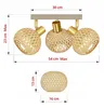 Lampa sufitowa LED Luxolar 3-punktowa E27 Rattan Boho Podgląd zdjęcia produktu 7