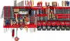 A well-organized tool wall with various tools neatly arranged on pegboards and in bins. Podgląd zdjęcia produktu