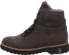 A side view of a gray leather boot with black laces and a black sole. Anteprima dell’immagine prodotto