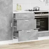 A kitchen cabinet with three drawers, one of which is open, next to an oven. Produktbild-Vorschau