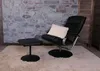 Relaxační lehátko TV křeslo N44 s taburetem  černé Náhled obrázku produktu 9