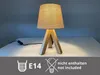 Kleine Tischlampe skandinavisch mit Holz & Leinen Produktbild-Vorschau 5