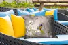 MuchoWow® Outdoor Kissen - Vogel - Kohlmeise - Blumen - Produktbild-Vorschau 4