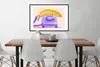 MuchoWow® Gerahmtes Poster Banane - Telefon - Lila - Gelb Produktbild-Vorschau 3