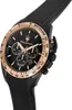 A close-up, angled view of a black Maserati chronograph watch with rose gold accents and a black strap, set against a white background. Anteprima dell’immagine prodotto
