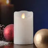 LED Kerze mit beweglicher Flamme - Rustik-Optik - Echtwachs Produktbild-Vorschau 3