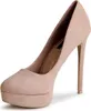 topschuhe24 1799 Damen Plateau Pumps Sky Heels, Farbe:Beige Produktbild-Vorschau 2