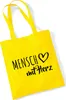 Huuraa Jutebeutel Mensch mit Herz 10 Liter Yellow Baumwolle Produktbild-Vorschau 1