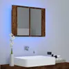 vidaXL LED zrcadlová skříňka kouřový dub 60x12x45 cm Náhled obrázku produktu 3