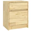 A wooden nightstand with two drawers against a white background. Produktbild-Vorschau