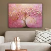 Leinwand Bilder 80x60 cm - Lebensbaum - Rosa - Gold - Produktbild-Vorschau 5