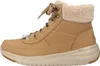 Side view of a brown Skechers boot with a beige sherpa lining. Voir les images du produit