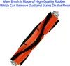 A close-up of a vacuum cleaner main brush with orange and black bristles against a white background. Produktbild-Vorschau