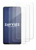 Three transparent screen protectors are arranged on top of a smartphone screen. Produktbild-Vorschau