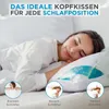 A woman sleeping on a pillow, with inset images showing different sleeping positions. Produktbild-Vorschau