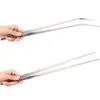Two close-up shots of a pair of long, silver tweezers held by hands against a white background. Náhled obrázku produktu