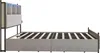 Side view of a bed frame with a headboard. Produktbild-Vorschau