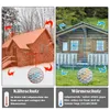 A collage of two images showing a house in winter and a log cabin in summer, illustrating the product's insulation properties. Náhled obrázku produktu