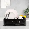 Égouttoir à vaisselle noir pratique avec égouttoir flexible Voir les images du produit 3