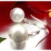 Ohrringe Ohrhänger Muschelkernperlen 12mm & 925 Silber weiß Produktbild-Vorschau 5