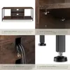 A collage of images showing details of a TV stand. Produktbild-Vorschau