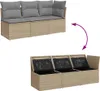 vidaXL Gartensofa mit Kissen 3-Sitzer Beige Poly Rattan Produktbild-Vorschau 7
