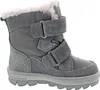 A single grey winter boot for children with pink fur trim. Voir les images du produit
