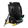 Rear view of a black car seat with yellow ISOFIX connectors. Produktbild-Vorschau