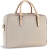 A studio shot of a beige briefcase. Voir les images du produit