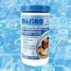 A container of pool chlorine tablets is shown against a background of rippling blue water. Produktbild-Vorschau