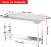 JOIEYOU 150x50x85cm Gastronomie-eettafel, roestvrijstalen Productafbeelding-voorbeeld 2