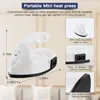 A mini heat press iron with dimensions and feature callouts. Produktbild-Vorschau