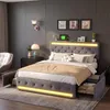 Lit coffre 140x200 cm avec éclairage LED, chargeur USB, lit Voir les images du produit 2