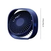 A blue USB mini fan is shown on a white background. Dimensions are displayed on the right side of the image. Produktbild-Vorschau