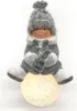 Winterkind Mädchen auf LED Schneeball 19cm Dekofigur Produktbild-Vorschau 3