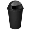 A black trash can with a domed lid and an opening for waste disposal, shown against a white background. Náhľad obrázku produktu