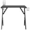 vidaXL Gaming-Schreibtisch mit Y-Gestell Schwarz 90x60x75 Produktbild-Vorschau 3