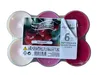 A package of six scented tealight candles with a label showing cherries and product information. Produktbild-Vorschau
