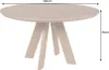 A round dining table with wooden legs, showing dimensions. Produktbild-Vorschau