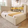 Bequemes Polsterbett mit ausziehbarem Gästebett, LED & Produktbild-Vorschau 14