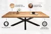 A dining table with descriptive callouts for its features. Produktbild-Vorschau