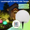 2er-Set Solar-LED-Leuchtkugel, Ø 30cm, RGBW mit Produktbild-Vorschau 2